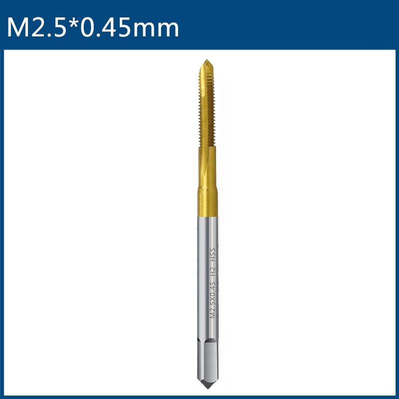 HSS Titanium Coating Screw Tap Drill Bit M2 M2.5 M3 M3.5 M4 M5 M6 M8 M10 M12 Metric Straight Flute Thread Tap Hand Tools Thread Lock3