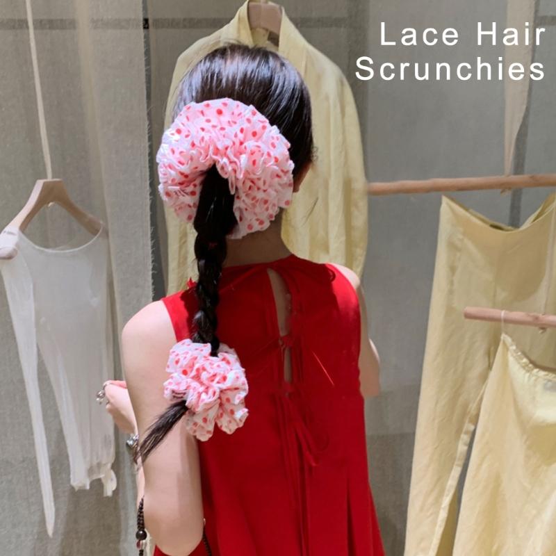 Large Intestine Hair Rings Scrunchies Big Flower Hair Rope Lovely Hair Bands for Daily and Party Use