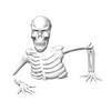 Halloween Dekoration Skelett Oberkörper mit Krabbeln für Tischdekoration