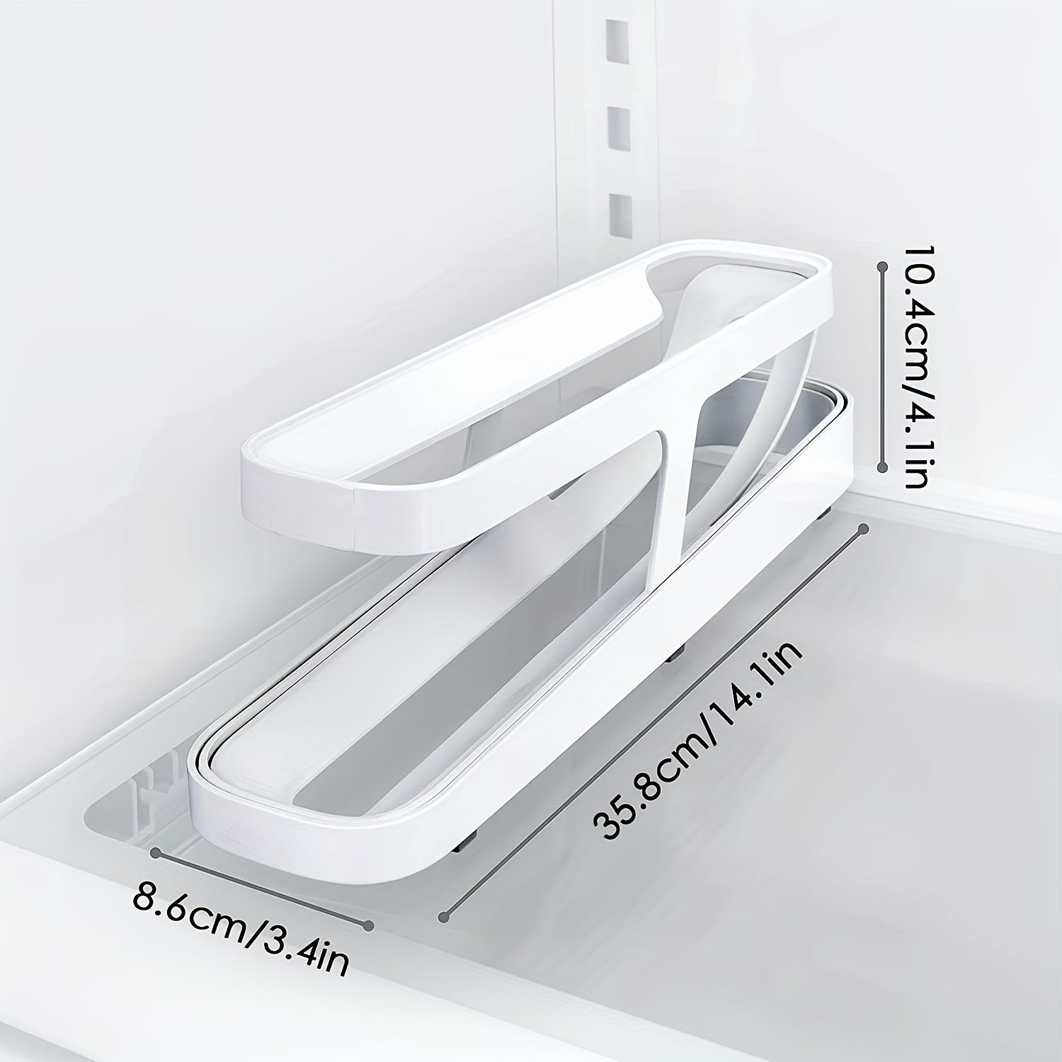 2PCS Slide Type Egg Carton Double Automatic Egg Roller Refrigerator Side Door Egg Storage Kitchen Countertop Egg Holder белый
