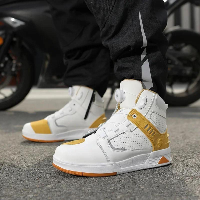 Pánské jezdecké boty Motocyklové Nové Kožené Ochrana proti nárazu Moto Boty Protiskluzové Odolné proti opotřebení Motokrosové Ochranné boty