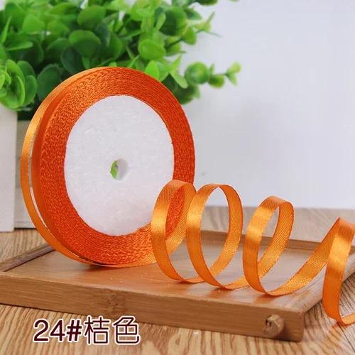 25Yards 6mm Silk Satin Ribbons for Crafts Bow Handmade Gift Wrap Partys Christmas Wedding Decorative Artificial DIY Accessories