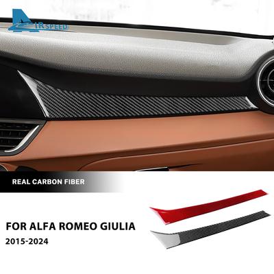 Real Soft Carbon Fiber Sticker For Alfa Romeo Giulia 952 2015-    2024 LHD RHD Car Co-pilot Trument Panel