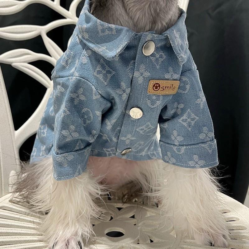 Dog Denim Shirt Pet Clothes Small Medium Large Dogs Winter Warm Outfit