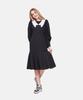 L By L White Color Block Collar Mermaid Black Dress