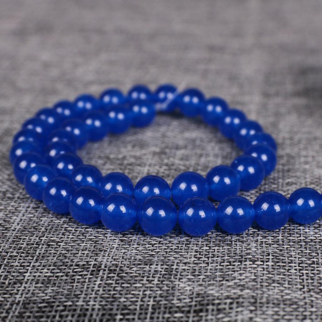 Cca 45 ks/sáček 8mm Přírodní Tmavě Modrý Chalcedon pro DIY Náhrdelník Náramek Příslušenství pro Výrobu Šperků