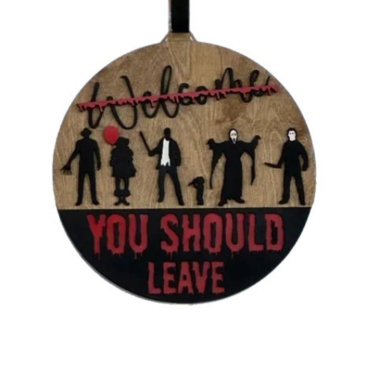 

Decor Horror Scary Movie Door Hanger Sign,1pc Door Sign Hanging Door Hanging One Size