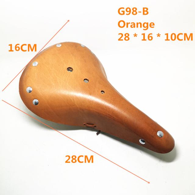 G98 Retro Vintage Bicycle Saddle Pure Cowhide Handmade  Seat Custion  Bike Sport Saddle Bicycle Cycling Saddle Bike Seat