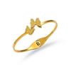 European-American Stainless Steel Butterfly Bracelet with Gold Edge - Fashionable Women's Openable Jewelry