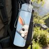 1PC Cute Rabbit Zipper Surprise Cartoon Portrait 750ml Color Plastic Sports Water Bottle Leakproof Flip Straw Lid Suitable for Sports Office Home Use