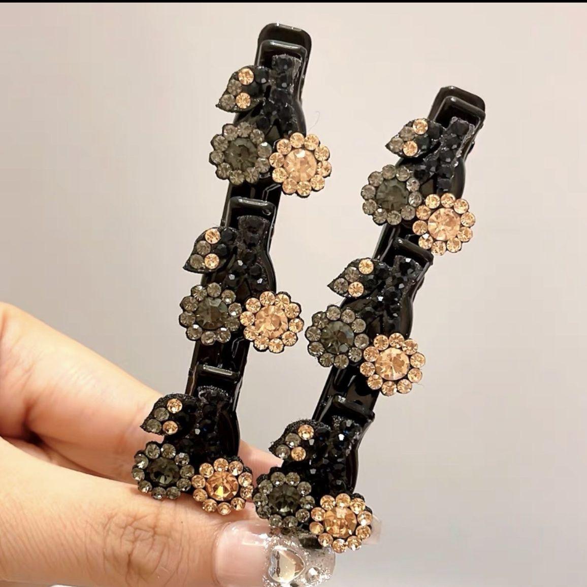 

Плетеная шпилька для волос в корейском стиле с вишнями и стразами: Простые универсальные челки и зажим для лба