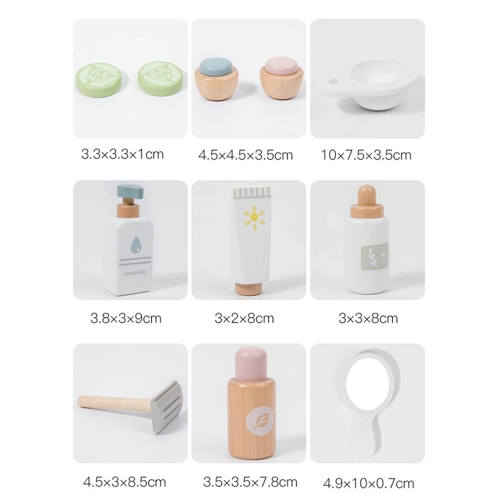 Children Wooden Pretend Play Toy Simulation Facial Mask Makeup Set Imitation Game Role Play Kids' Learning Education Toys Gifts