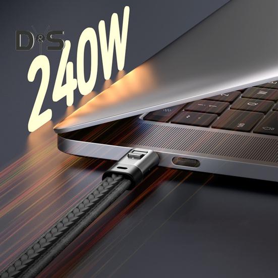 Cabo de Carregamento Tipo-C com Chaveiro Cordão 240W Carregamento Rápido Transferência de Dados em Alta Velocidade Cabo Carregador de Telefone Universal