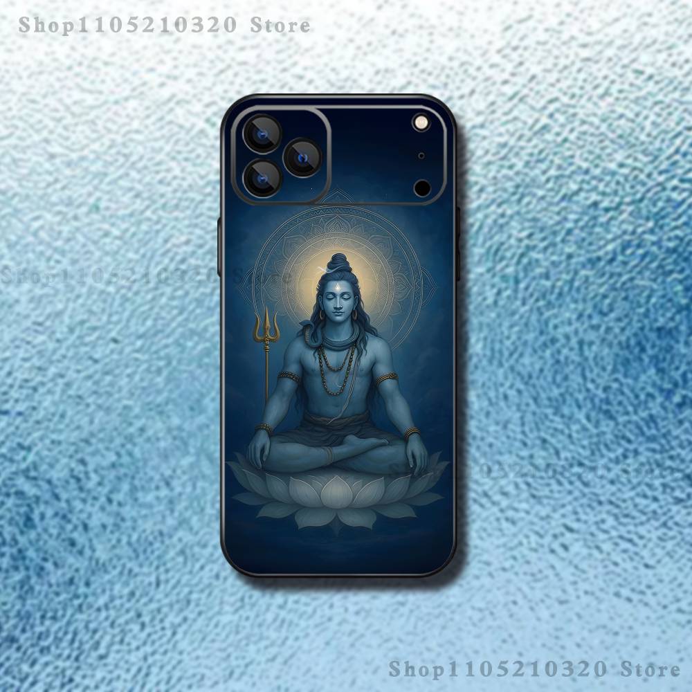 Lord Shiva Hindu G-God Buddha Phone Case For iPhone 17,16,15,14,13,12,Pro,Max,Plus,E,SE4,Air,Mini Black Soft Box