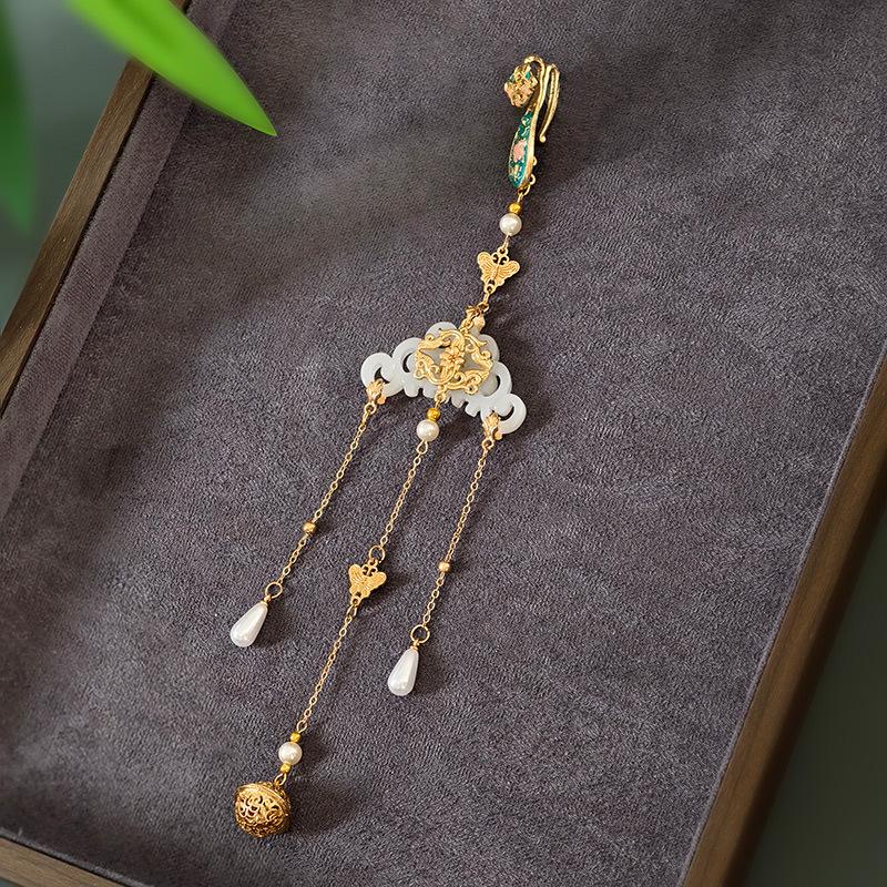 Ancient Style Waist Jade Ornament Waist Pendant Chinese Hanfu Cheongsam Hanging Tassel Waist Chain Pendants Dress Waist Decor