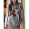Gentle Tomato 2025 Jacquard Knit Sweater: Casual Loose Korean Style, Round Neck, Soft & Fluffy Autumn/Winter Top
