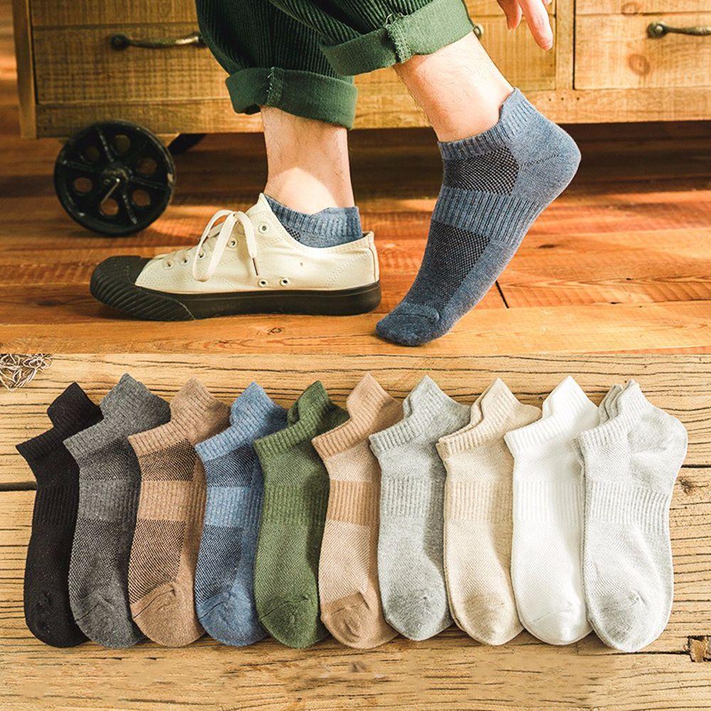 All-match Simple Summer Mesh Cotton Shallow Low-top Socks Hosiery Men's Socks Boat Socks