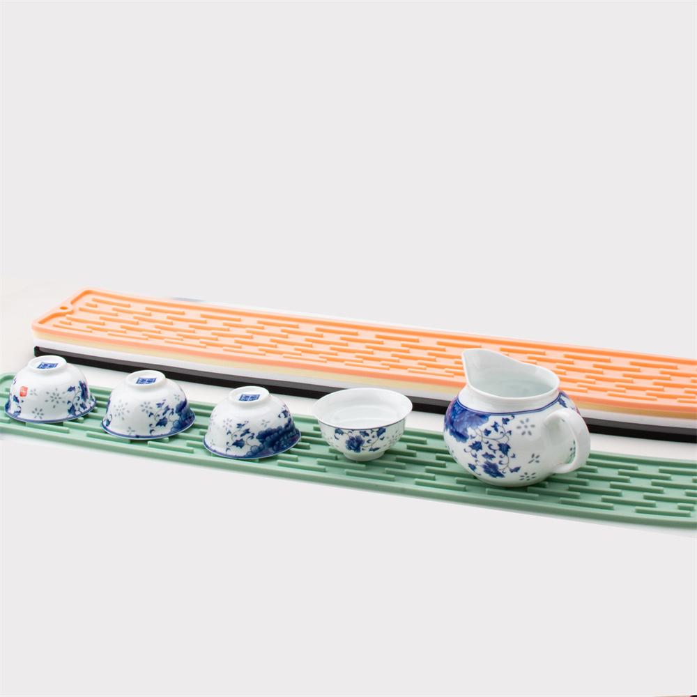 

Sink Catcher Soft And Durable Hanging Hole Design Bar Drain Mat Grey Non-slip Drainage Mat Long Non-slip Mat Silicone Pad