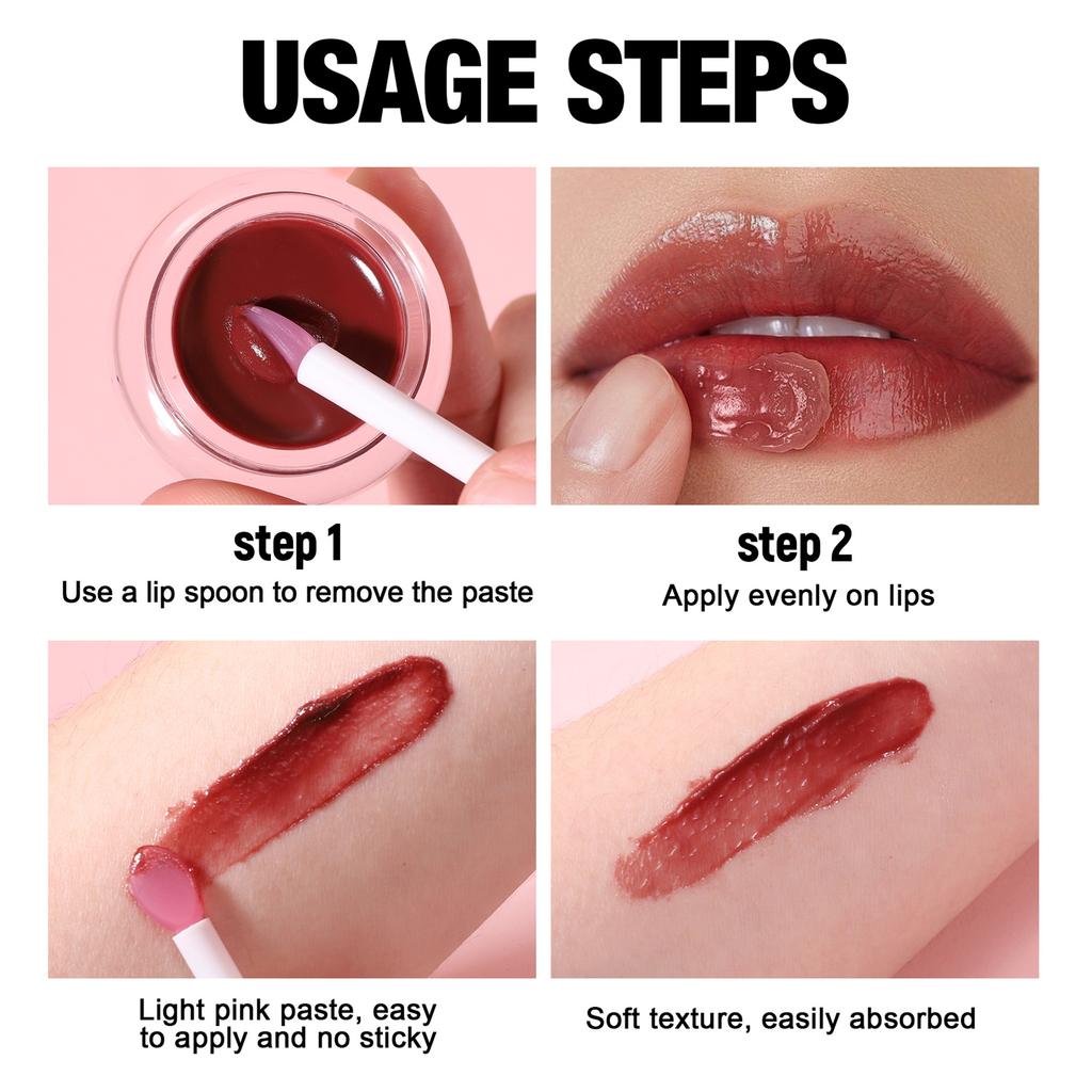 4-color Color-changing Lip Gloss with Brush, Water-gloss Lip Gloss To Care for Lips, Mirror Moisturizing Lip Balm, Lip Care