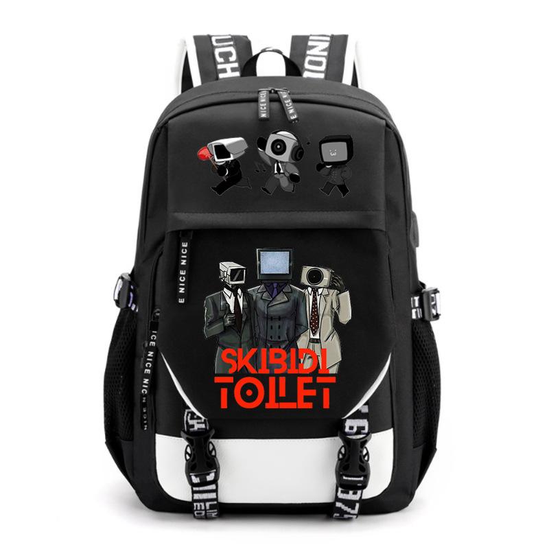 Skibidi Toilet Trend Simple Couple Junior High School Student College Student School Bag Fashion Large Capacity Shoulders
