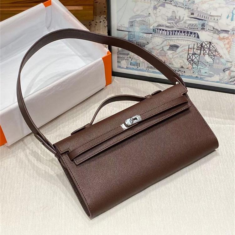 Nová dlouhá KL spojková taška vzor dlaně hovězí kůže vzor aligátora hovězí kůže taška pod paži taška přes rameno dámská taška trend