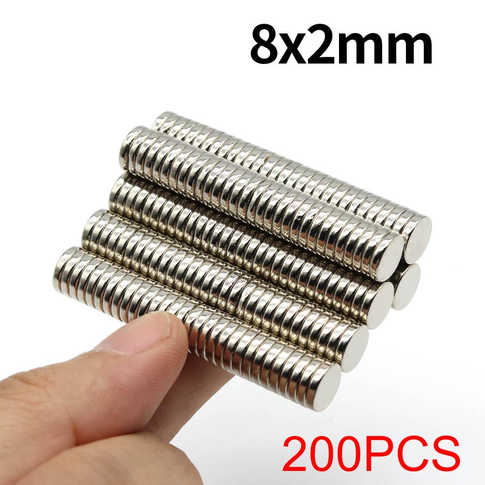 8x2mm Super Strong Neodymium Magnet N35 NdfeB Permanent Magnetic imanes Round Powerful Magnets Refrigerator Magnet