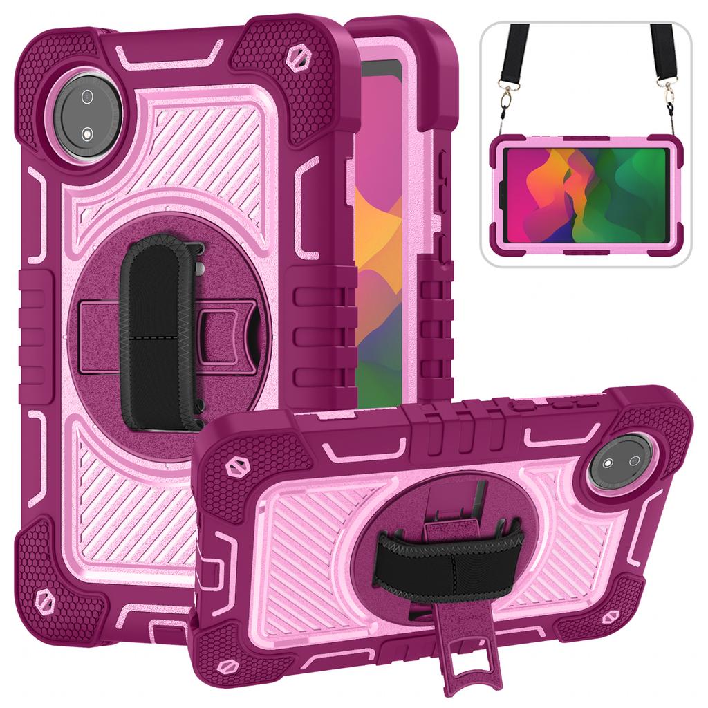 For Xiaomi Redmi Pad SE 4G 8.7 Inch Case Silicone+PC Kickstand Tablet Cover with Shoulder Strap