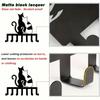 Modern Cat Silhouette Key Holder 7 Hook Wall Mounted Iron Organizer Space Saving Entryway Bedroom Gift for Cat Lovers