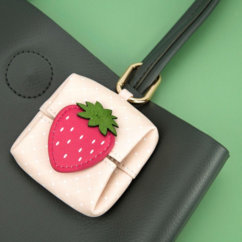 Multipurpose Leather Earphone Bag Cute Fruit Coin Purse Storage Bag Mini Lipstick Bag  Student