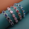 2026 Fashion Trend Jewelry Multi-color Zircon Bracelet Simple Versatile Oval Hollow Bracelet Women