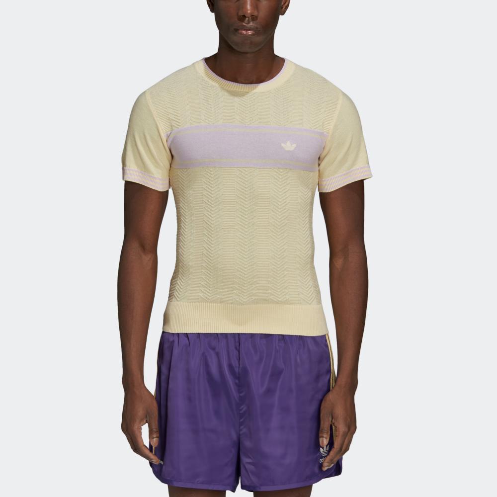 adidas Originals X Wales Bonner Kollaboration Schnelltrocknend Feuchtigkeitsableitend Atmungsaktiv Ultraleicht Kurzarm T-Shirt Unisex Oberteile GU0751