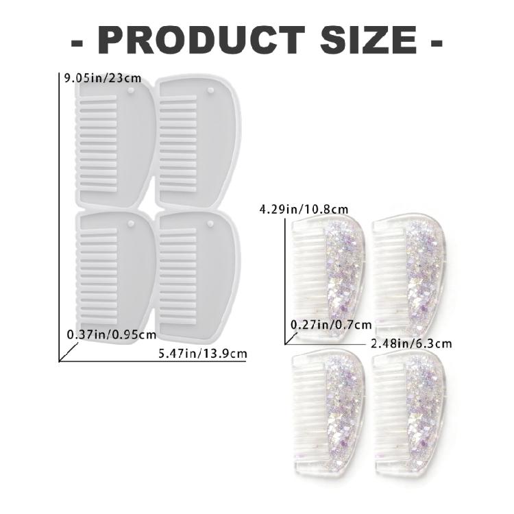 Multi Purpose Hole Comb Silicone Mold Multi Functional Craft Tool Hair Accessory Template Jewelry Studio Essential