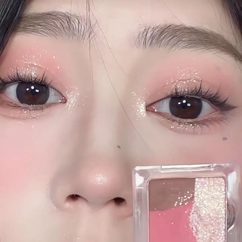Mini 3- Earth Brown Eyeshadow Palette Pearly Matte Grey Glitter Eye Shadow Shiny Shimmer Eye Pigment High Gloss Makeup