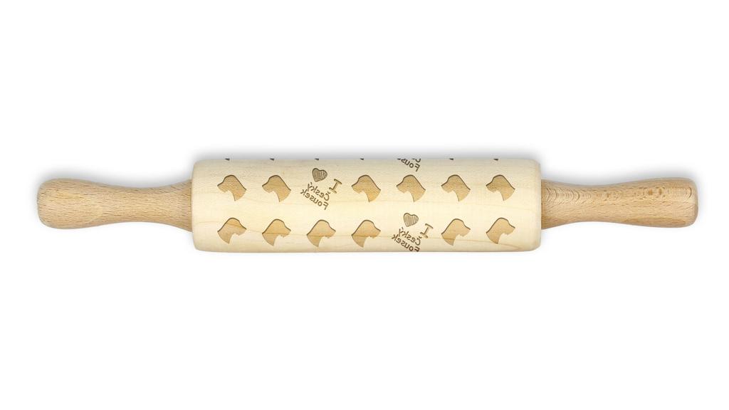 Bohemian Wire-haired Pointing Griffon-small rolling pin with a dog pattern,a rolling pin for children's dough,decorating ceramic clay by Art-Dog brand