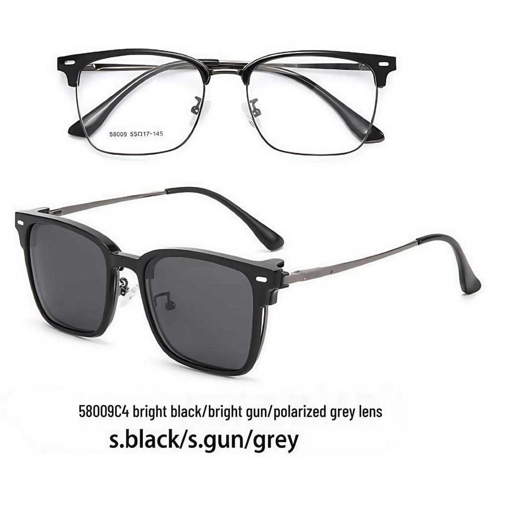 Men's Polarized Semi-Rimless Flip-Up Sunglasses - Magnetic, Minimalist, Outdoor Sports Light Luxury