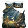 Snoopy Cartoon Duvet 3-Piece Set Quilt Cover King Size Cute Teenager Bedding Children Room Decor Home Anime Gifts For Kids