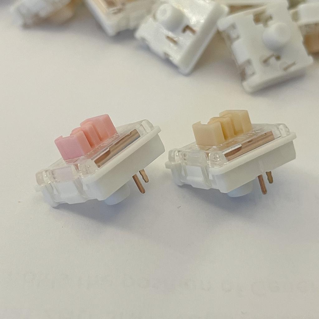 OUTEMU OTM Nízkoprofilový Tichý Spínač pro Ultra tenkou Mechanickou Klávesnici Růžový Žlutý 3pinový Lineární Hmatový Tichý Spínač Redragon Sada