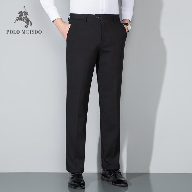 

POLOMEISDO Men s Merino Wool Blend Straight-Leg Trousers 29