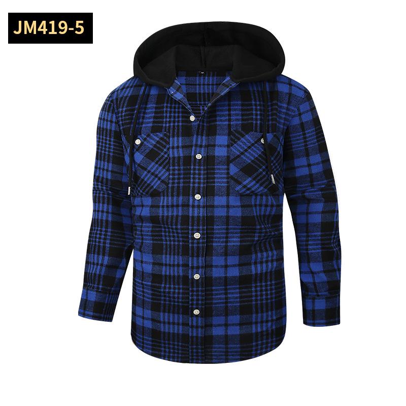 2024 Frühling Herren Casual Plaid Flanell Kapuzenhemd - Lange Ärmel, High-End-Gefühl