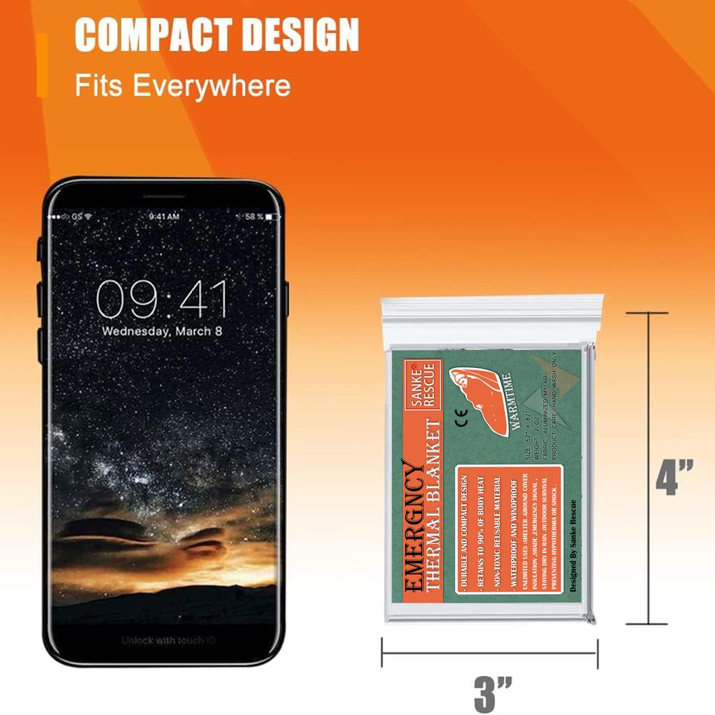 Hypothermia Rescue First Aid Kit Camp Keep Foil Mylar Lifesave Warm Heat Bushcraft Outdoor Thermal Dry Emergent Blanket Survive