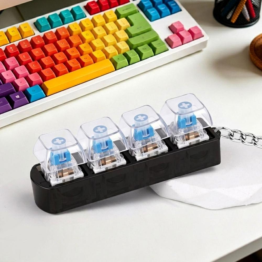 Transparent Mechanical Switch Keyboard 4 Keys Keyboard Fidget Clicker  Home Use
