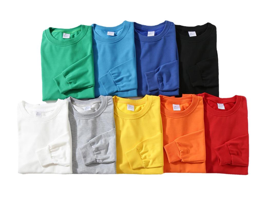 Autumn Solid Color Crew Neck Custom Sweatshirt for Couples & Groups