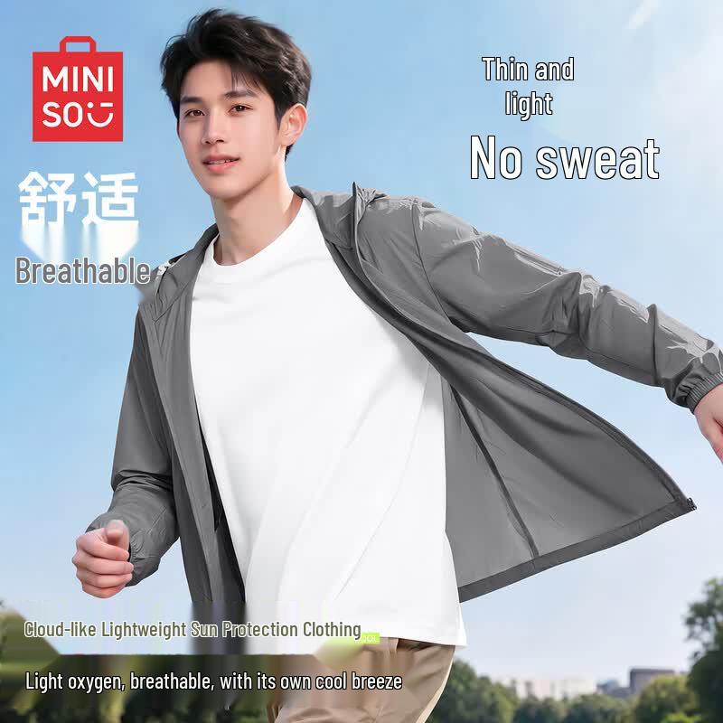 MINISO Men s Hooded Lightweight UV Protection Jacket 4XL