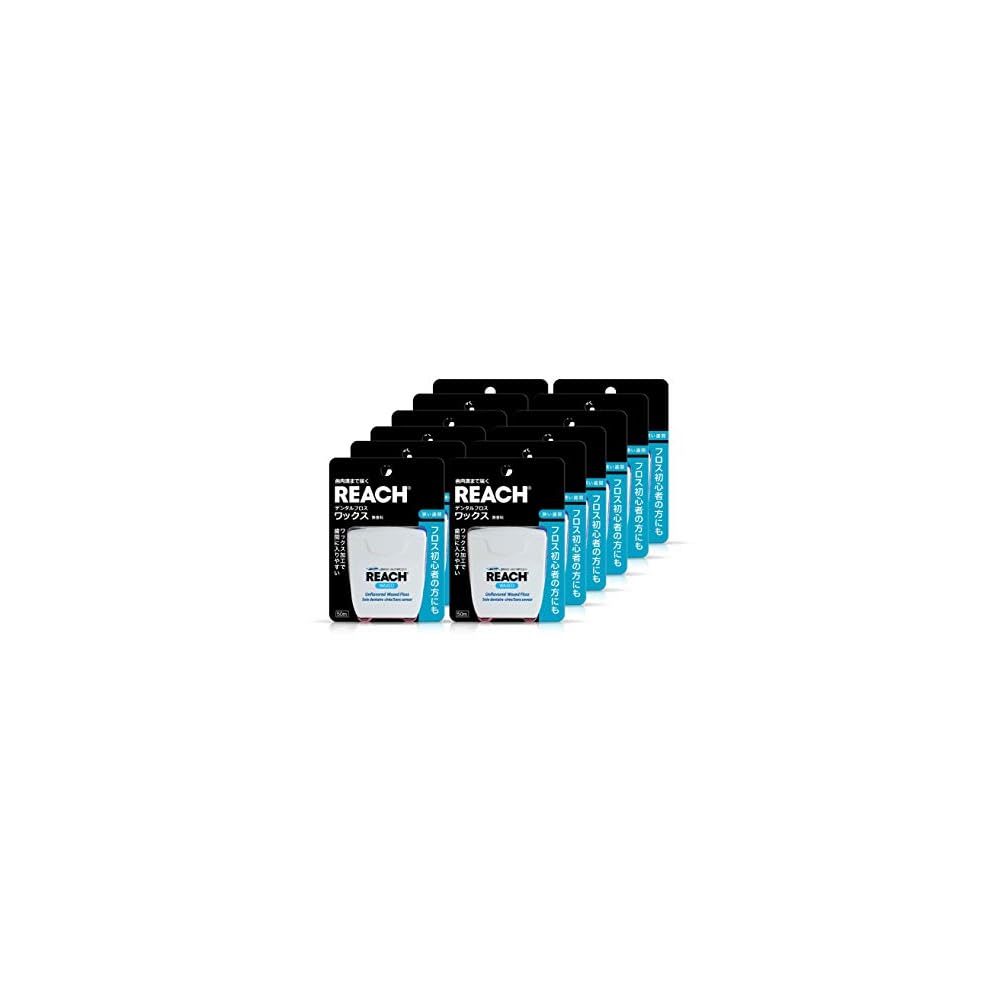 REACH Dental Floss Wax 50m (Set of 12)
