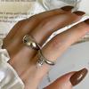 Minimalist Geometric Copper Pendant Ring For Women Stylish Ins Style Smooth Finish