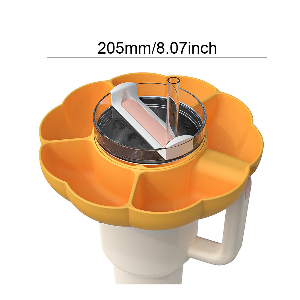 Food Compartment Plate Silicone Reusable Food Tray Snack Bowl With Straw Hole Portable Snack Ring Dishwasher with 5 Compartments