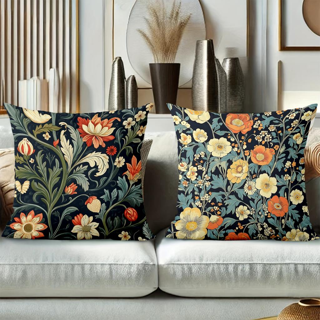 Vintage Floral William Morris Style Throw Pillow Covers Pattern Cushion Cover Suitable For Sofa Bedroom Car Pillow Cover