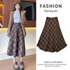 Damen Herbst/Winter High Waist Schlankmachender Plisseerock mit Gürtel - Eleganter Midi-Swing-Rock