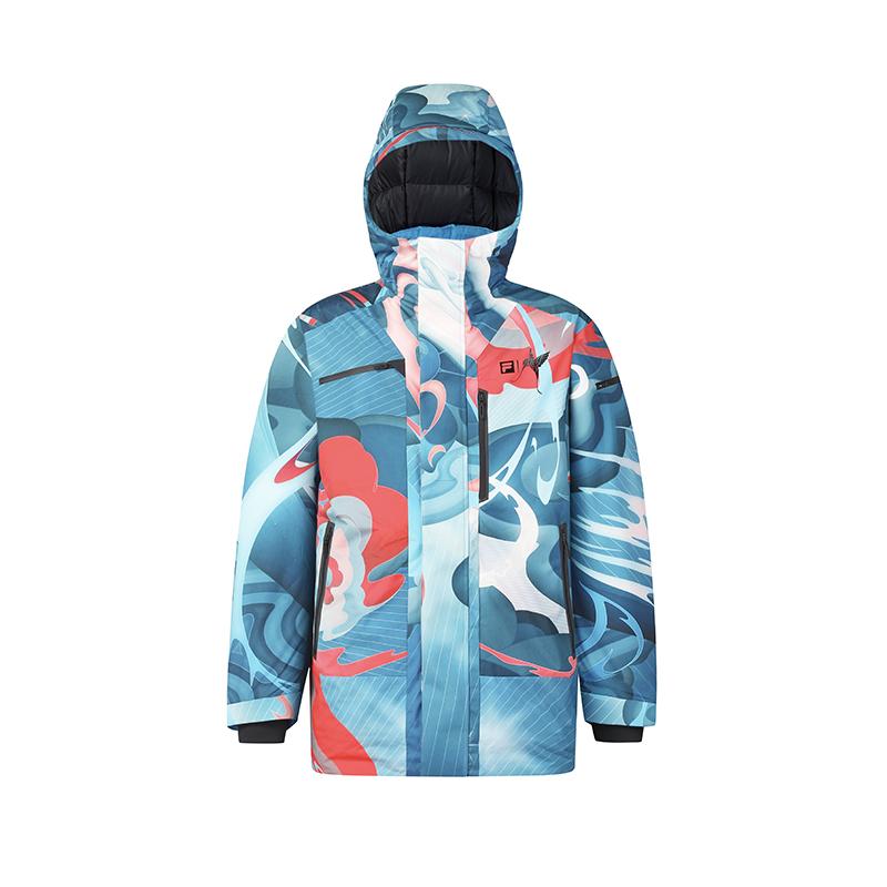 New FILA Down Jacket Men's All Over Print A11M446920FZA