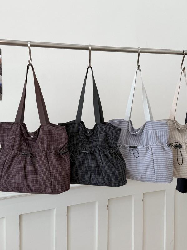 Ladies Nylon Shoulder Tote Bag With Inner Phone Pocket For Daily Outings